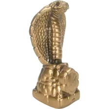 Serpente Egípcia Naja Egito Estatueta Faraó Estátua Cor Ônix Ouro Metálico Foto mini 1