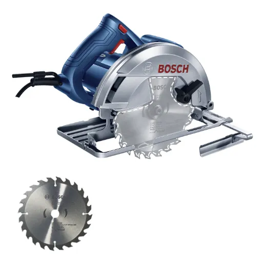 Serra circular Bosch Gks 150 1500w 220v com disco azul marinho Foto 1