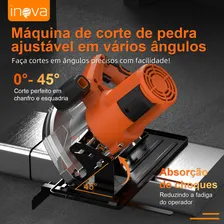 Serra de corte para mármore e concreto,Serra de bancada profissional para granito e mármore 1200w com lâmina diamantada 1 Discos Diámetro 185mm Alturacorte em Bisel de 45°Corte Transversal de 90° Foto mini  3