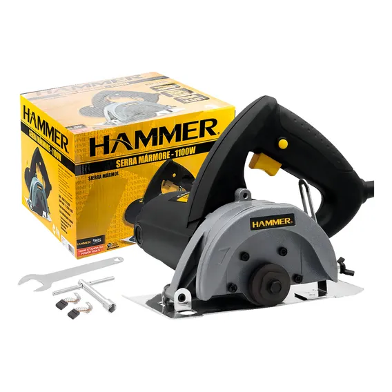 Serra Mármore 4.3/8 Pol 110mm 1100w Para Concreto 220v Sm1100 Hammer Foto 1