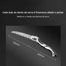 Serra Serrote Portátil Lâmina 250mm Poda Galhos Tronco Wicopet Serra Serrote Dobrável Poda Madeira Arvore Camping Bushcraft Serrote De Poda Foto mini  3