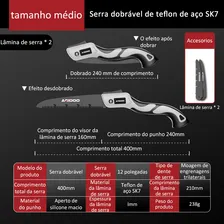 Serra Serrote Portátil Lâmina 250mm Poda Galhos Tronco Wicopet Serra Serrote Dobrável Poda Madeira Arvore Camping Bushcraft Serrote De Poda Foto mini  2