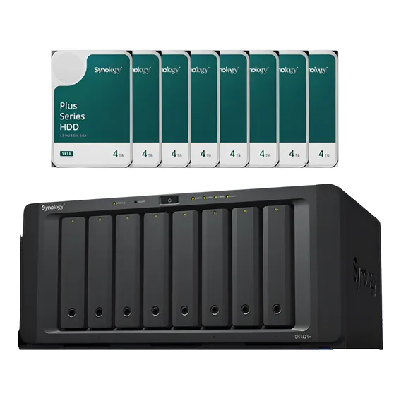 Servidor Nas Synology Diskstation Ds1821+ Com 32tb ( 8 Hds Synology 4tb ) Cor Preto Foto 1