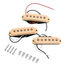 Set Captadores Ronsani Single Alnico V P/ Guitarra Strato Cor Bege Foto  mini 1