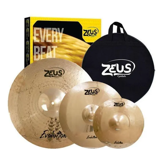 Set De Pratos Zeus Evolution Setc Hi-hat 14 Crash 16 Ride 20 Foto 1