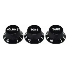 Set Knob Fender P/ Strato E Tele Vtt Preto Black + Foto mini 3