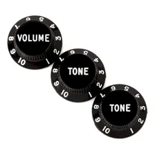 Set Knob Fender P/ Strato E Tele Vtt Preto Black + Foto mini 1