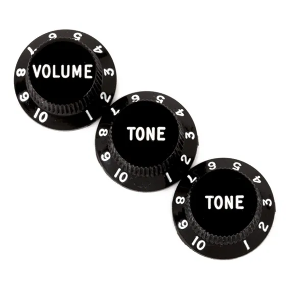 Set Knob Fender P/ Strato E Tele Vtt Preto Black + Foto 1