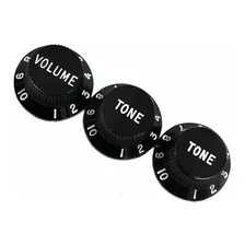 Set Knob Fender P/ Strato E Tele Vtt Preto Black + Foto mini 2