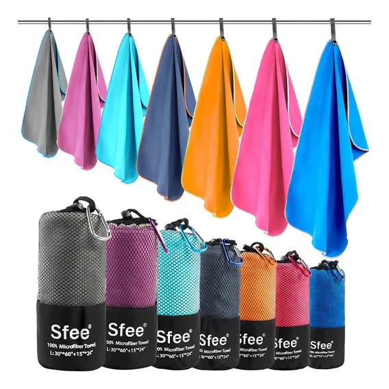 Sfee 2pcs Toalha Microfibra Toalha Gym,toalha Microfibra Grande Toalha Praia,súper Absorvente Toalha Secagem Rápida Natação Toalha De Microfibra Compacto Toalha Esportiva De Ginásio, Viagens, Acampar Foto 1