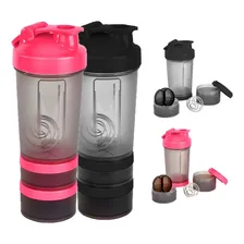 Shakeira Academia Coqueteleira 600 Duas Divis贸rias Whey Cor Rosa Foto mini 1