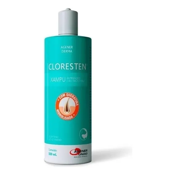 Shampoo Antibacteriano Cloresten Agener Pet 500ml Fragrância Neutra Foto 1