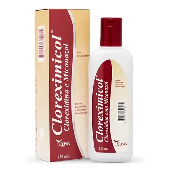 Shampoo Antimicrobiano Cães Gatos Cepav Cloreximicol 230 Foto 1