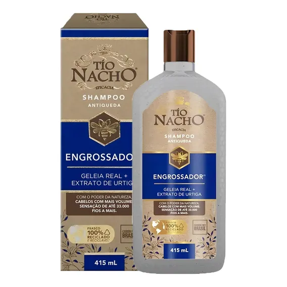 Shampoo Antiqueda Engrossador 415ml - TÃo Nacho Foto 1