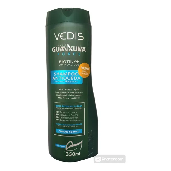 Shampoo Antiqueda Guanxuma Force cabelos Normal 350ml Vedis Foto 1