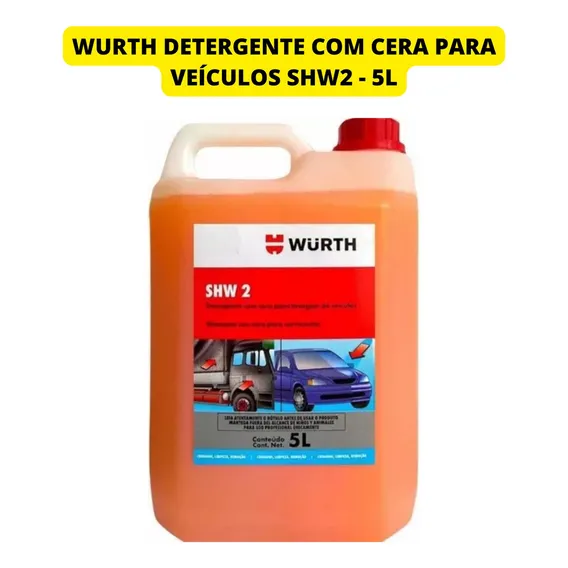 Shampoo Automotivo 5l Wurth Com Cera De Carnauba Shw2 Foto 1
