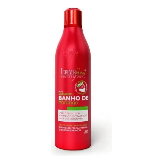 Shampoo Banho De Verniz Morango Forever Liss 500ml Foto 1