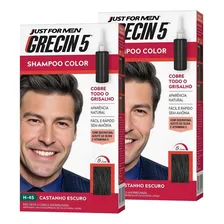 Shampoo Color Tonalizante Grecin 5 Castanho Escuro H-45 2 Un Foto  mini 1