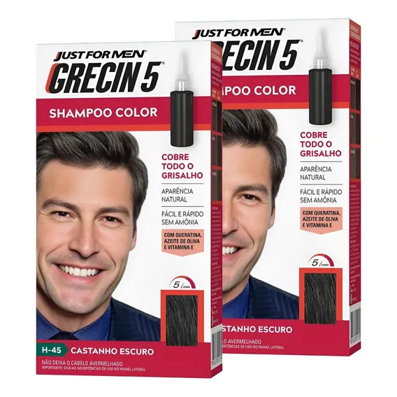 Shampoo Color Tonalizante Grecin 5 Castanho Escuro H-45 2 Un Foto 1