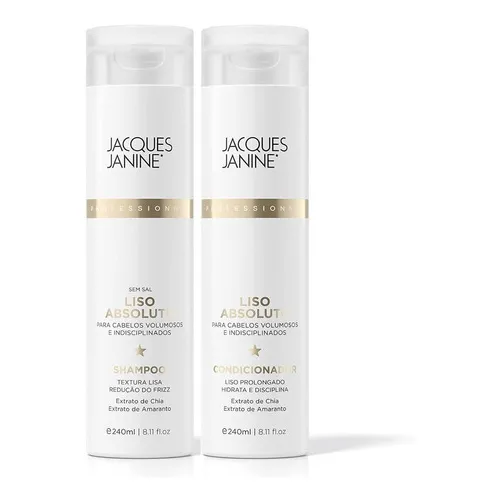 Shampoo + Condicionador Jacques Janine Liso Absoluto 240ml Foto 1