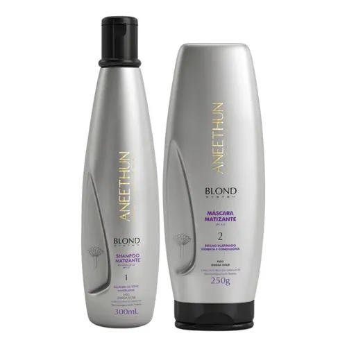 Shampoo E Mascara Matizante Aneethun Blond System Foto 1