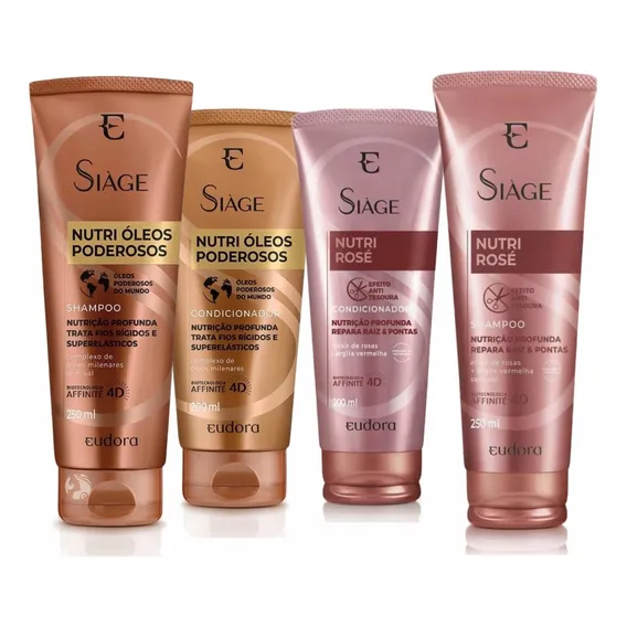 Shampoo Eudora Sià ge Nutri Rosé Linha SÃage Siáge Tratamento De Sià ge En Dosador De 900ml De 900g Foto 1