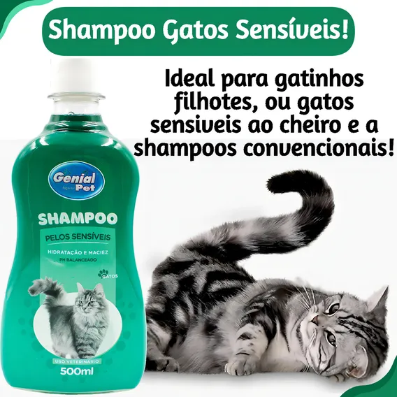 Shampoo Genial Pet Para Gatos 500ml Foto 1