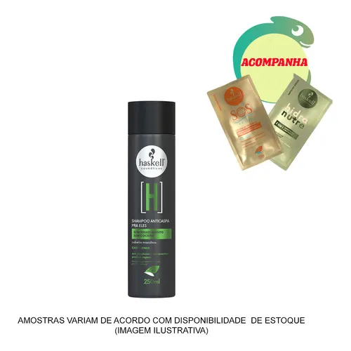 Shampoo Haskell Café E Zinco Shampoo Anticaspa Pra Ele 250ml Foto 1