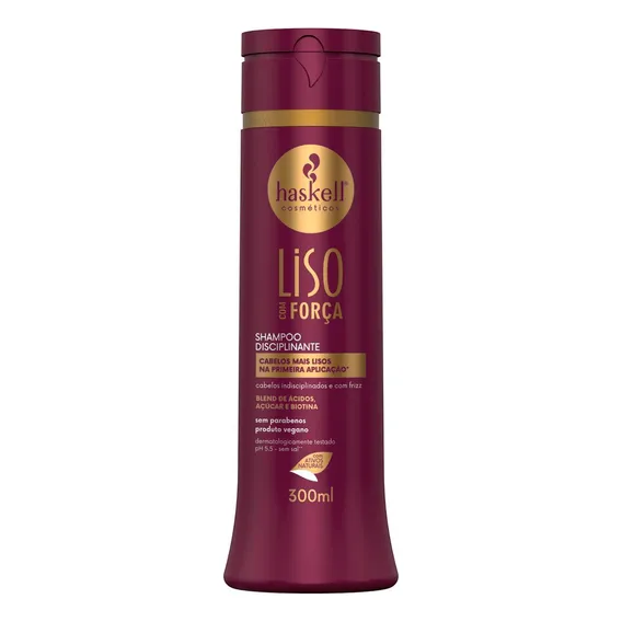 Shampoo Haskell Liso Com Força Hidratação - 300ml Foto 1