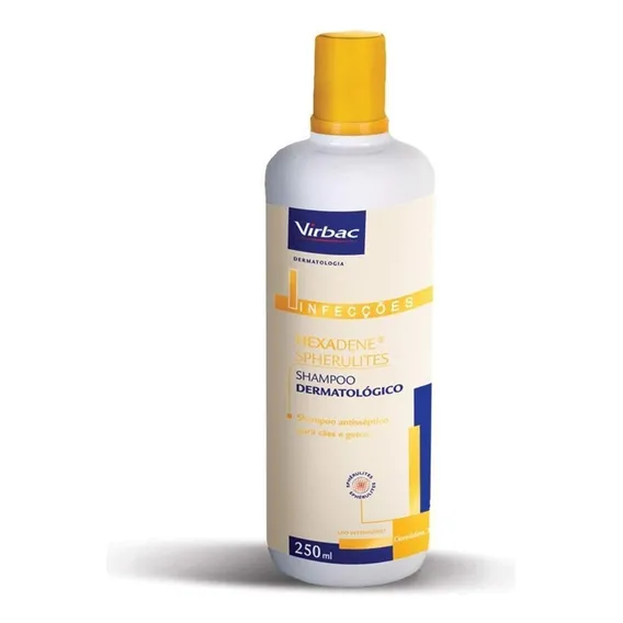 Shampoo Hexadene Spherulites Antisséptico Cães E Gatos 250ml Foto 1