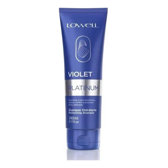 Shampoo Hidratante Violet Platinum 240ml Lowell Foto 1