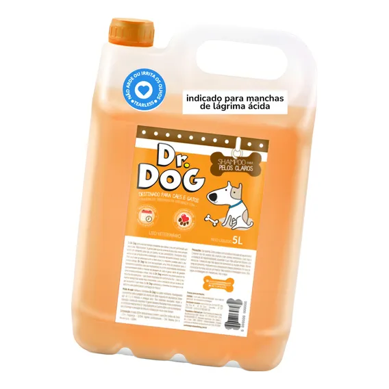 Shampoo Hipoalergênico Clareador Dr. Dog 5l Amadeirado Foto 1
