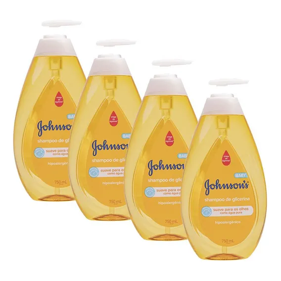 Shampoo Johnsons Baby Regular 750ml Com 4 Unidades Foto 1