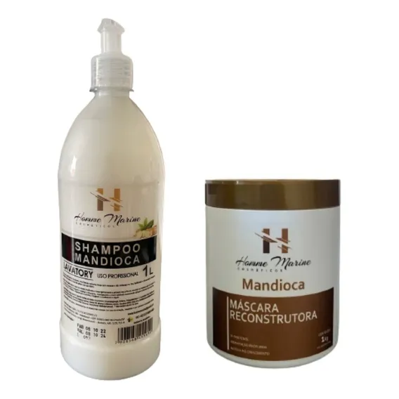 Shampoo + Mascara 1kg Mandioca Homme Marine Foto 1
