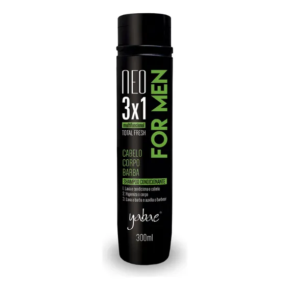 Shampoo masculino 3×1 300ml Yabae Foto 1