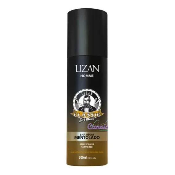Shampoo Mentolado Barba E Cabelo Lizan Classic 300ml Foto 1