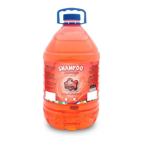 Shampoo Morango 5l - Gatos Cachorro - Cat Dog - Profissional Fragrância Morango Foto 1