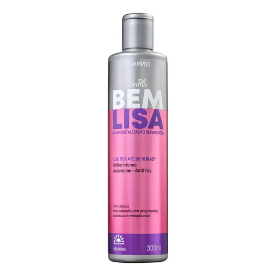 Shampoo Nanocristalização Reparadora Bem Lisa Griffus 300ml Foto 1