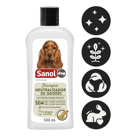 Shampoo Neutralizador De Odores Sanol Dog 500ml Foto 1
