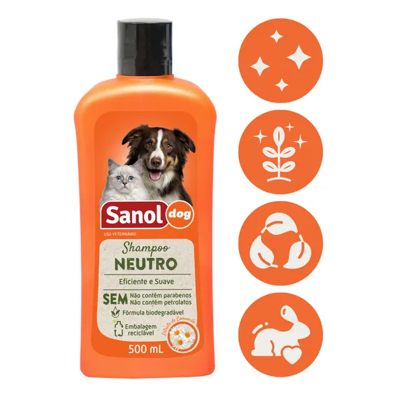 Shampoo Neutro Sanol Dog 500ml Fragrância Camomila Foto 1