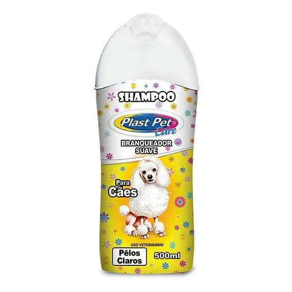 Shampoo Plast Pet Care Pelos Claros Branqueador 500ml Foto 1