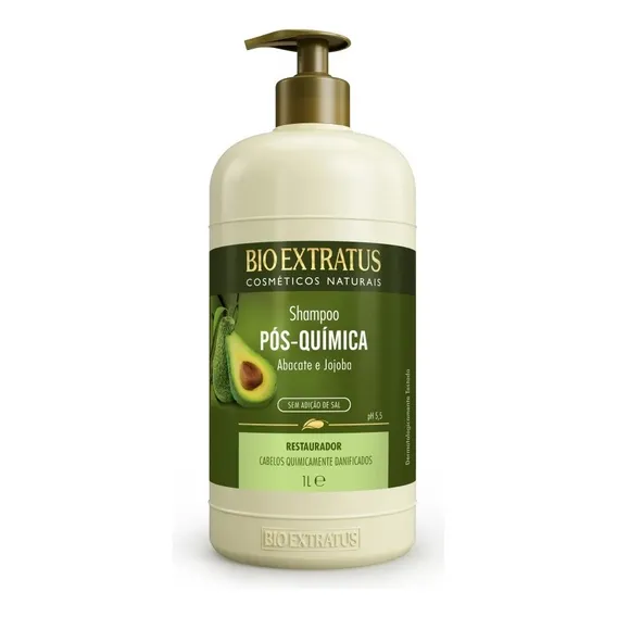 Shampoo Pós Química Bio Extratus Abacate Restaurador 1 Litro Foto 1