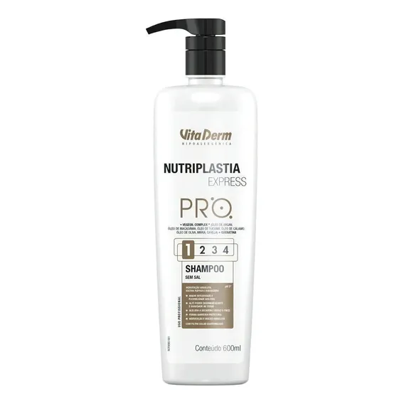 Shampoo Sem Sal Nutriplastia Express Pro Vita Derm 600ml Foto 1