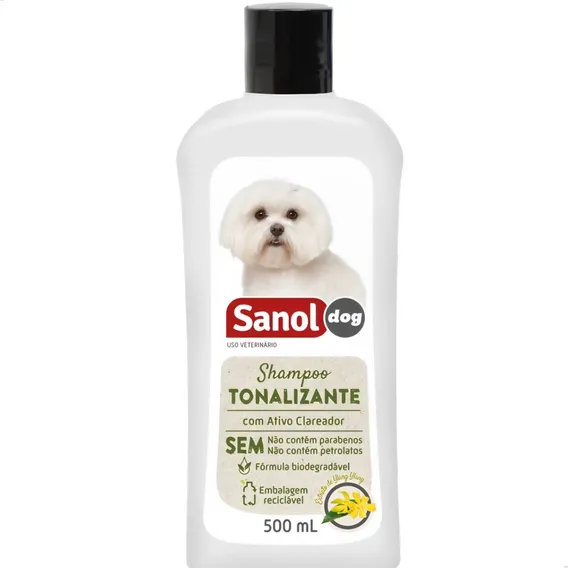 Shampoo Tonalizante De Pelos Claros 500ml Sanol Dog Foto 1