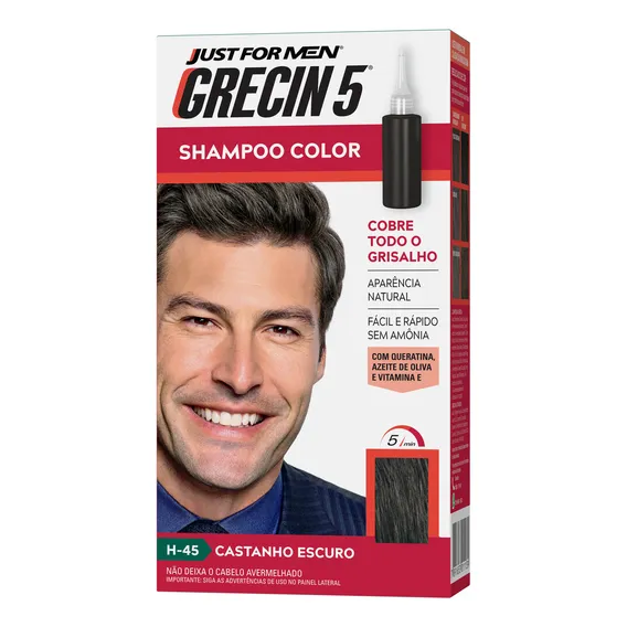 Shampoo Tonalizante Grecin 5 Castanho Escuro 60ml Foto 1