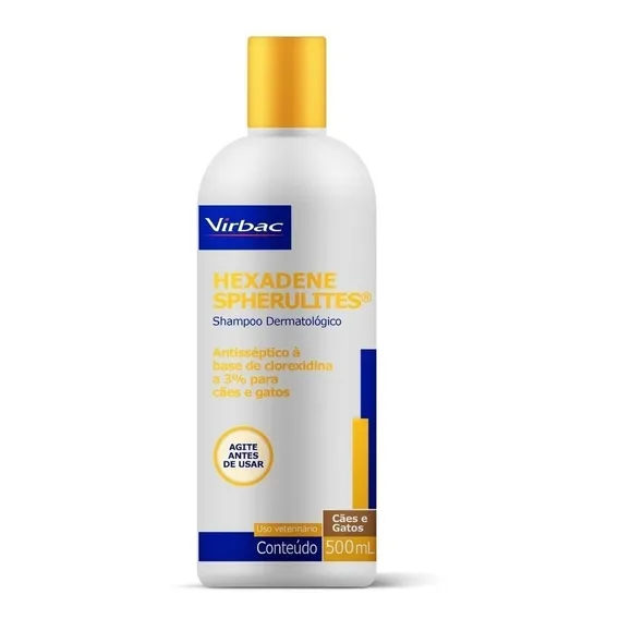 Shampoo Virbac Hexadene Spherulites Para Cães E Gatos -500ml Fragrância CLOREXIDINA Foto 1