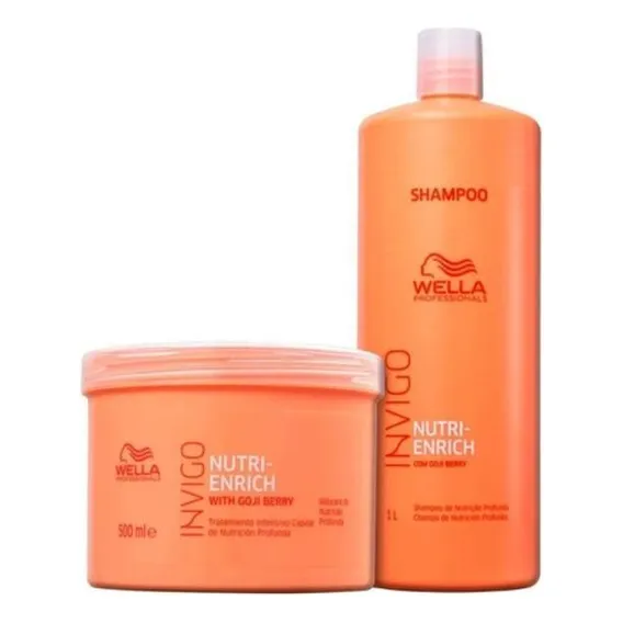 Shampoo Wella Wella shampoo 1000ml + máscara 500ml invigo nutri enrich de sem en kit Foto 1
