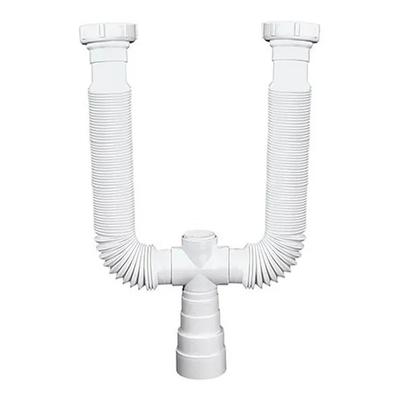 Sifão Duplo Branco Extensivo - Delflex Foto 1