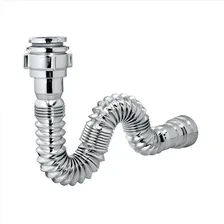 Sifão Metalizado Universal Extensível Lavatório Tanque Pia Cor Prateado Foto  mini 1