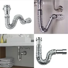 Sifão Metalizado Universal Extensível Lavatório Tanque Pia Cor Prateado Foto mini  3